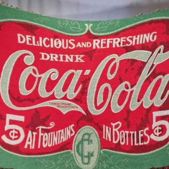 Coca-Cola VTG Ad Tapestry Throw Blanket Wall Hanging - Picture 1 of 4